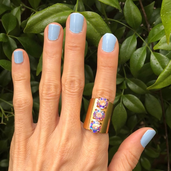 Jewelry - Gold Aurora Borealis Boho Crystal Statement Ring